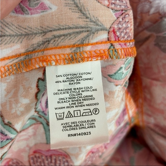 LOFT Patchwork Bloom Smocked Tie Waist Dress - Size S - Picture 5 of 15